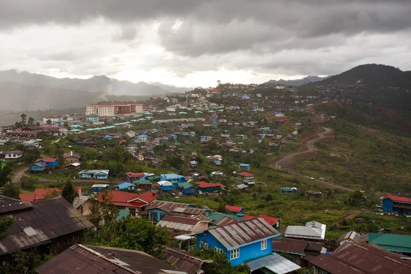 Settlement in Mountains in Myanmar — Stock Photo, Image