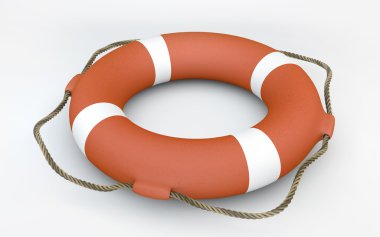 Beyaz arka planda turuncu Lifebuoy 