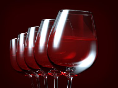 Bardakta kırmızı şarap.