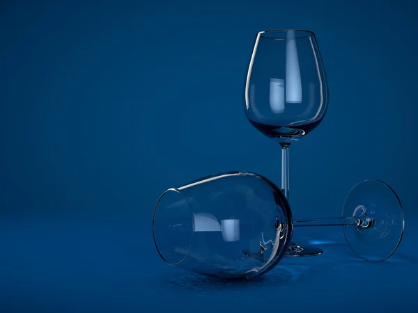 Dos vasos de vino vacíos — Foto de Stock