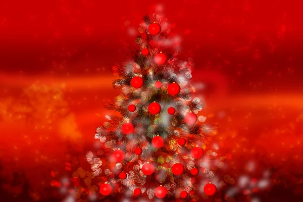 Magischer Weihnachtsbaum auf rotem Hintergrund — Stockfoto