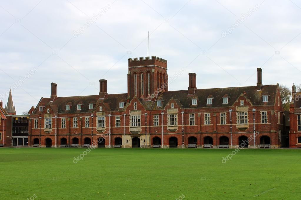 Eastbourne college building in the winter time