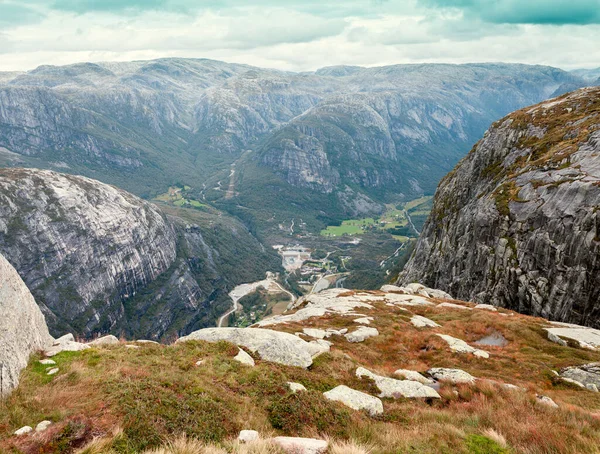 Norveç Fiyordunun Üst Görünümü — Stok fotoğraf