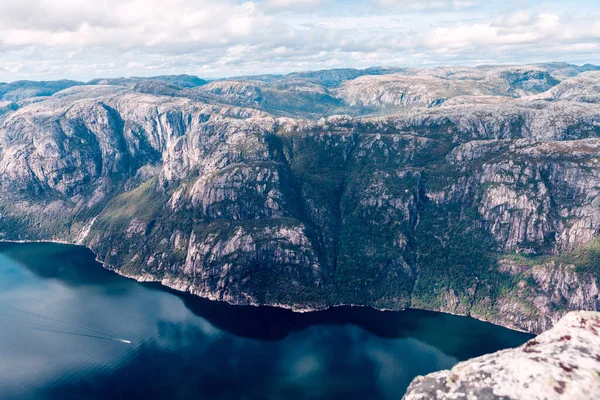 Bovenaanzicht Van Noorse Fjord — Stockfoto