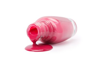 pembe renkli dökülmüş oje