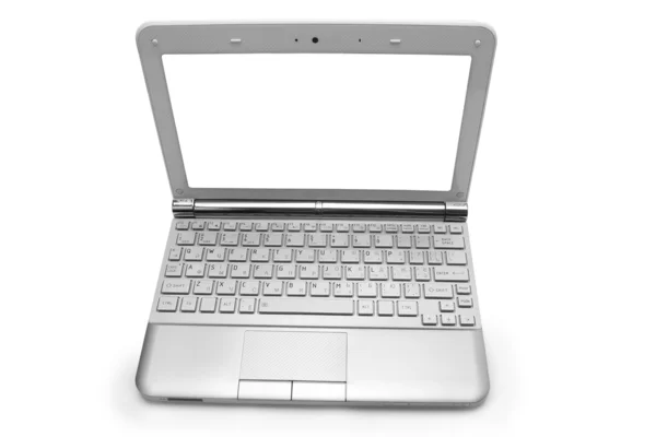 Netbook with white monitor — Stock Photo, Image