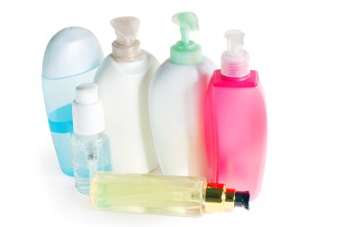 renkli plastik şişe ile dozatörler