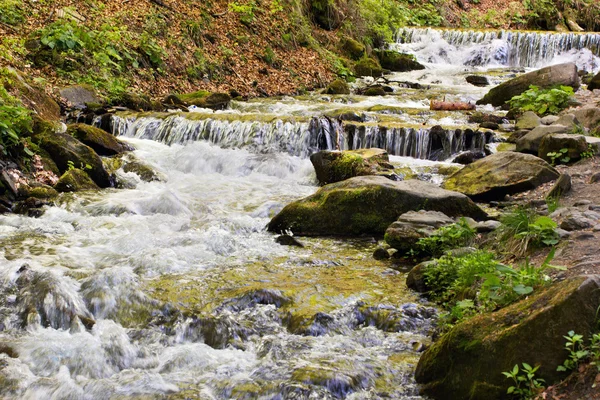 Floden fallande kaskad ner — Stockfoto