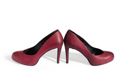 kırmızı deri stiletto topuklar