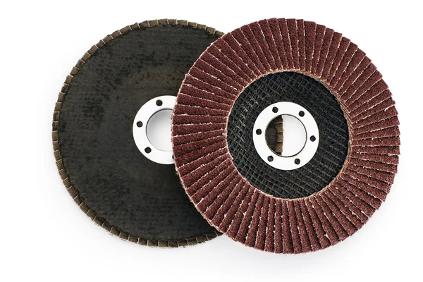 Abrasive flap grinding disc and abrasive vulcanite discs — Stock Photo, Image