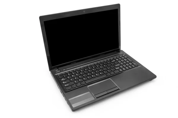 Siyah monitör ile dizüstü bilgisayar — Stok fotoğraf