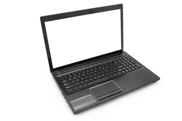 Přenosný počítač s bílou monitor — Stock fotografie