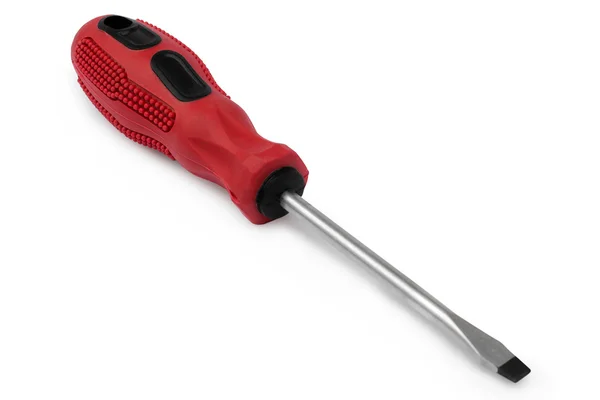 Red flat tip screwdriver — Stock Photo, Image