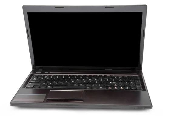 Laptop met zwarte monitor — Stockfoto
