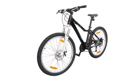 Beyaz bir arka plan üzerinde kadın Bisiklet