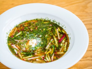 Rus geleneksel çorba okroshka