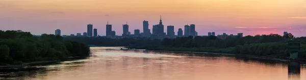 Panorama centra města Varšava — Stock fotografie