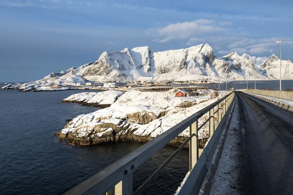 Hamnoy eiland in winter, Reine, Lofoten eilanden, — Stockfoto