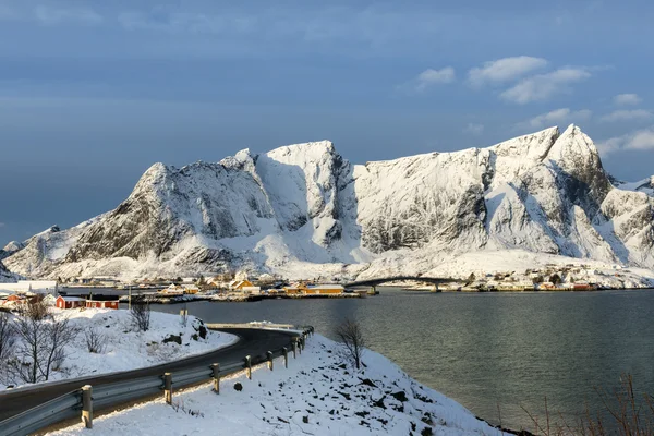 Hamnoy eiland in winter, Reine, Lofoten eilanden, — Stockfoto