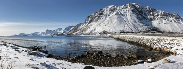 Winter panorama of mountains on Lofoten Islands — Stock Photo, Image