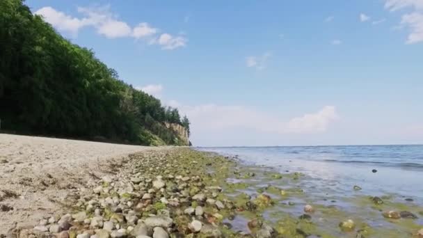 Baltık Denizi, cliff - Polonya — Stok video