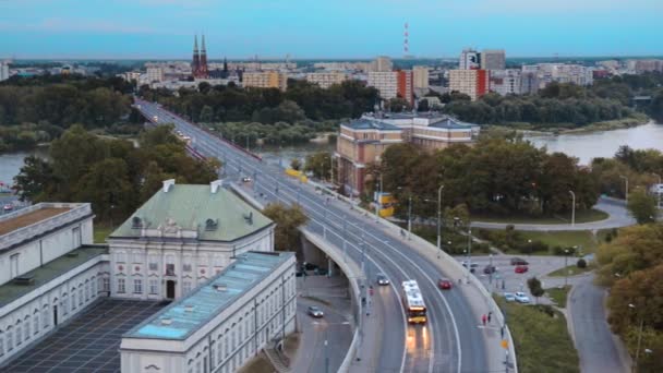 Panorama of Vistula river in Warsaw — Stock Video