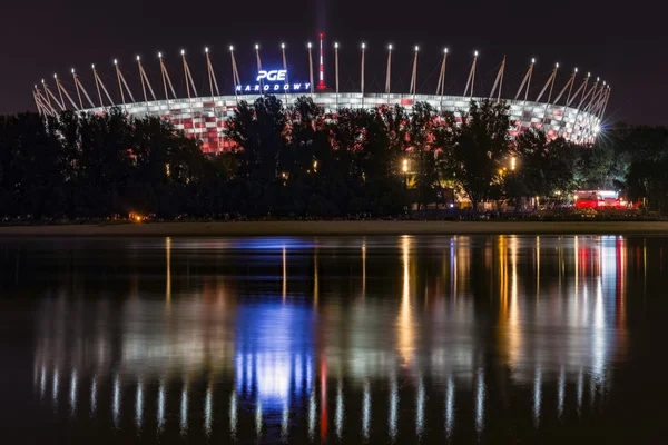Warsaw National Stadium during the night. — Stock Photo, Image