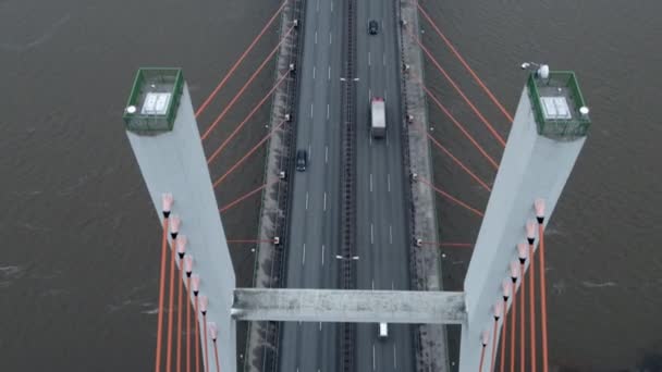 冬の間の橋の空中ビュー — ストック動画