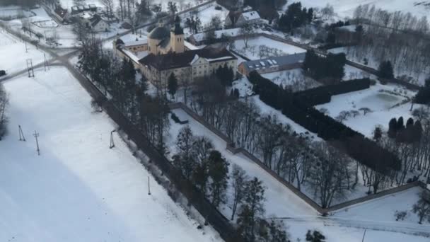 Stoczek Klasztorny Poland February 2021 위에서 수도원 수도원은 1953 폴란드 — 비디오