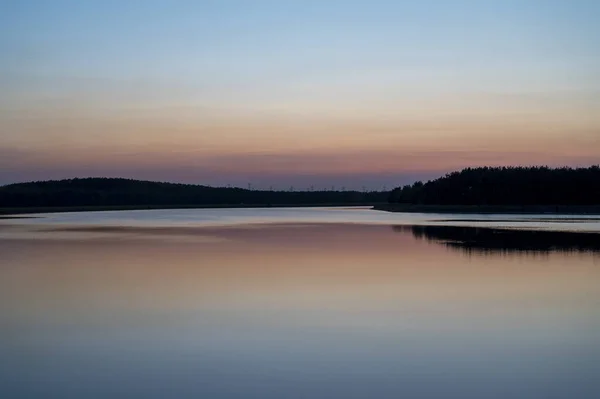 Sonnenuntergang Über Dem See Mittelpolen — Stockfoto