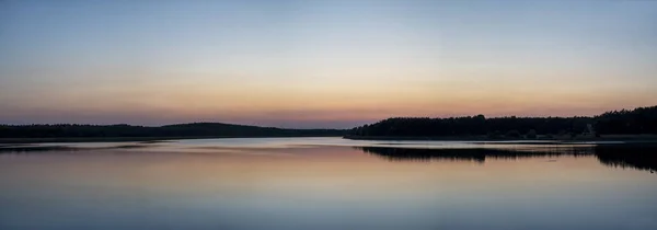 Sonnenuntergang Über Dem Seepanorama Mittelpolen — Stockfoto