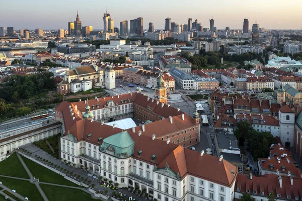Panorama Della Città Vecchia Del Centro Varsavia Una Prospettiva Drone — Foto Stock