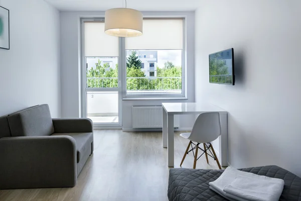 Compact, moderne slaapkamer — Stockfoto