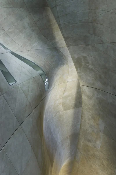 Futuristic hall in Museum of History of Polish Jews in Warsaw. — Stock Photo, Image