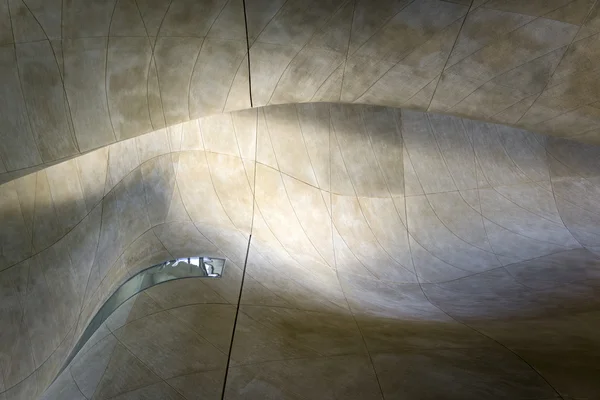 Futuristic vault in Museum of History of Polish Jews in Warsaw. — Stock Photo, Image