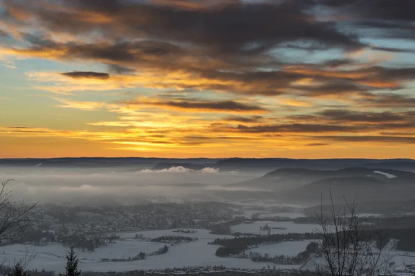 Oslo Fiyordu Panoraması gün batımı sırasında — Stok fotoğraf