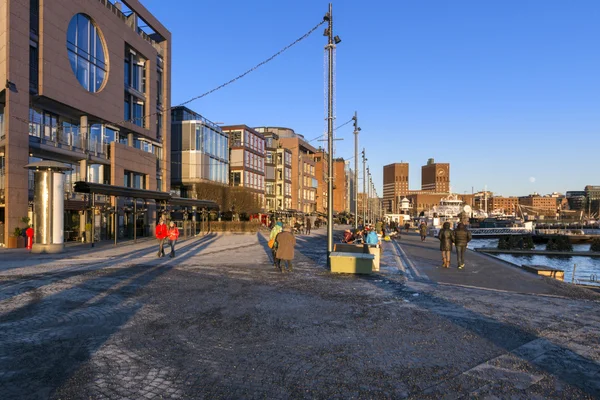 Porto di Oslo durante il periodo invernale — Foto Stock