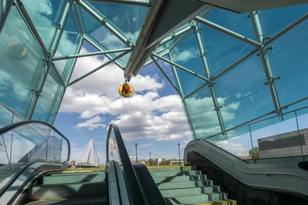 Entrance to CNK station of Warsaw Subway second line — Stock Photo, Image