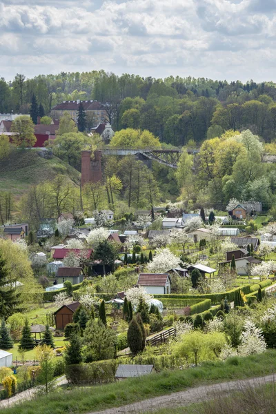 Letecký pohled na Lidzbark Warminski, Polsko — Stock fotografie