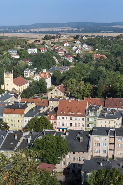 Aerial picture of Bolkow town in Poland — Stock Photo, Image