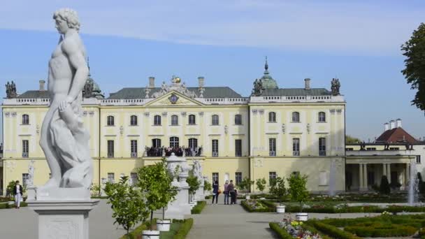 Фасад дворца Браницких в Белостоке, Польша — стоковое видео