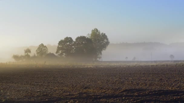 Sunrise in a beautiful small village — Stock Video