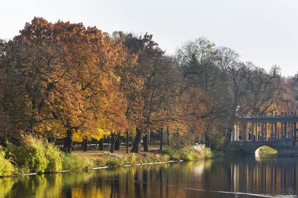 Royal Łazienki Parkı Güz, Varşova, Polonya. — Stok fotoğraf