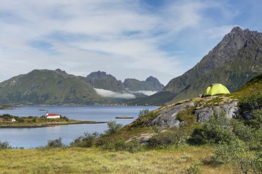 Camping on Lofoten archipelago, Norway clipart