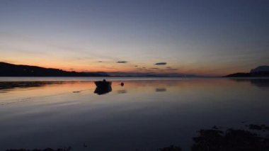 Lofoten Adaları sundown Norveç'te