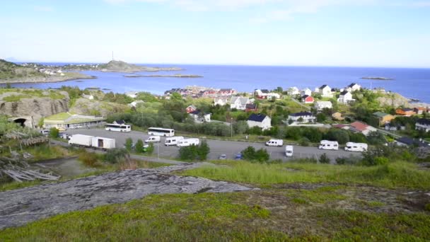Μικρός λιμένας αλιείας στα νησιά Lofoten — Αρχείο Βίντεο