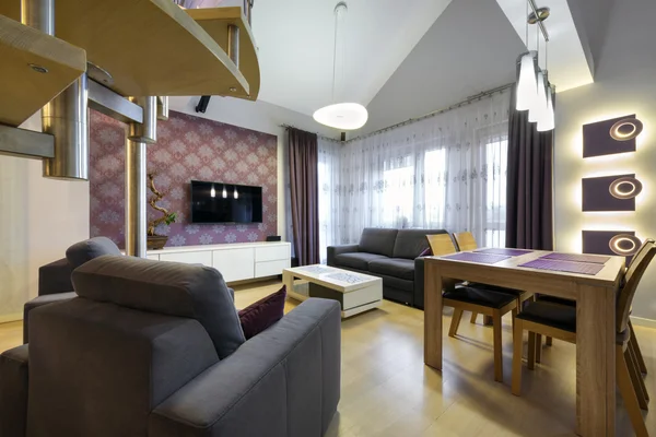 Modern luxus belsőépítészet apartman — Stock Fotó