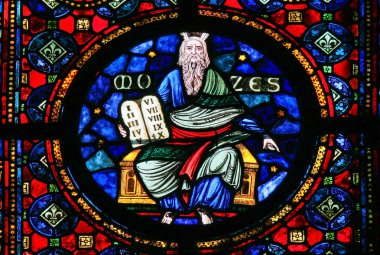 Moses and the Stone Tablets - Stained Glass