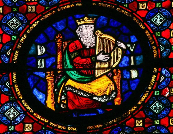 King David - stained glass — Stock Photo, Image