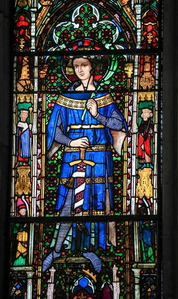 彩绘玻璃-中世纪国王 — 图库照片